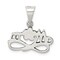 Sterling Silver Antiqued Mom Flower Charm Pendant Jewerly 15mm x 20mm